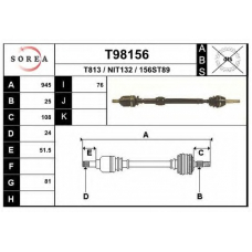 T98156 EAI Приводной вал