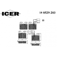 180529-203 ICER Комплект тормозных колодок, дисковый тормоз