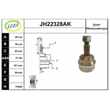 JH22328AK SERA Шарнирный комплект, приводной вал