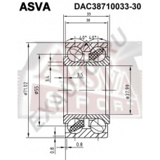 DAC38710033-30 ASVA Подшипник ступицы колеса