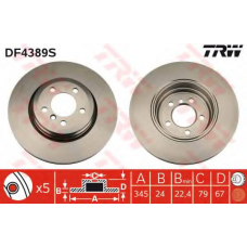 DF4389S TRW Тормозной диск