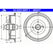 24.0223-0007.1 ATE Тормозной барабан