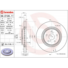 09e12611 BREMBO Диск тормозной передн. с уф покрытием lexus es (_z10_ _a10_ _h10_) 07/18-> / lex