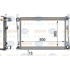 8MK 376 764-314 HELLA Радиатор, охлаждение двигателя