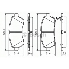 0 986 494 574 BOSCH Комплект тормозных колодок, дисковый тормоз