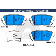 B1.G102-1485.2 GALFER Комплект тормозных колодок, дисковый тормоз