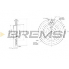 DBA521V BREMSI Тормозной диск