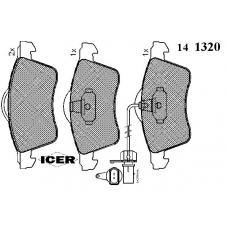 141320 ICER Комплект тормозных колодок, дисковый тормоз