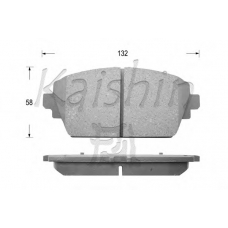 D1247 KAISHIN Комплект тормозных колодок, дисковый тормоз