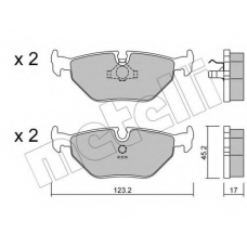 22-0125-0 METELLI Комплект тормозных колодок, дисковый тормоз