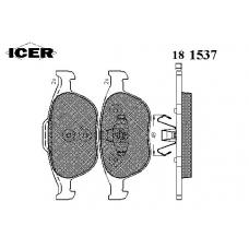181537 ICER Комплект тормозных колодок, дисковый тормоз