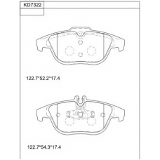 KD7322 ASIMCO Комплект тормозных колодок, дисковый тормоз