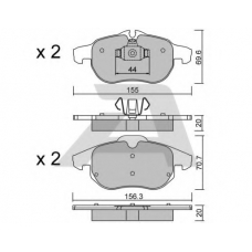BPFI-1021 AISIN Комплект тормозных колодок, дисковый тормоз