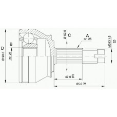 CVJ5014.10 OPEN PARTS Шарнирный комплект, приводной вал