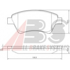 P 68 034 ABS Комплект тормозных колодок, дисковый тормоз