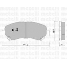 22-0792-0 METELLI Комплект тормозных колодок, дисковый тормоз