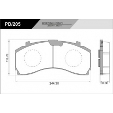 PD/205-K25_HD PRO FRAS-LE Комплект тормозных колодок, дисковый тормоз