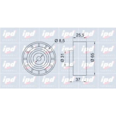 15-3088 IPD Паразитный / ведущий ролик, поликлиновой ремень