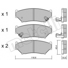 22-0136-0 METELLI Комплект тормозных колодок, дисковый тормоз