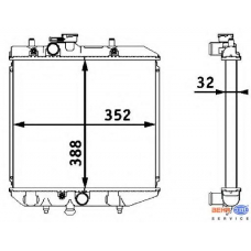 8MK 376 708-281 HELLA Радиатор, охлаждение двигателя