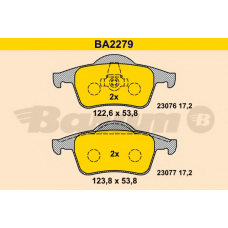 BA2279 BARUM Комплект тормозных колодок, дисковый тормоз
