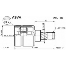 VOIL-850 ASVA Шарнирный комплект, приводной вал