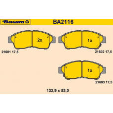 BA2116 BARUM Комплект тормозных колодок, дисковый тормоз