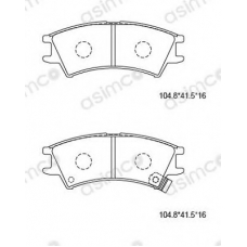 KD9748 ASIMCO Комплект тормозных колодок, дисковый тормоз