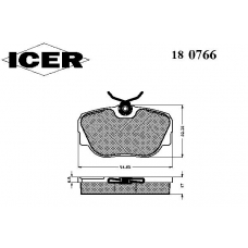 180766 ICER Комплект тормозных колодок, дисковый тормоз