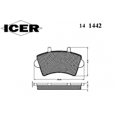 141442 ICER Комплект тормозных колодок, дисковый тормоз