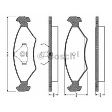 0 986 TB2 067 BOSCH Комплект тормозных колодок, дисковый тормоз