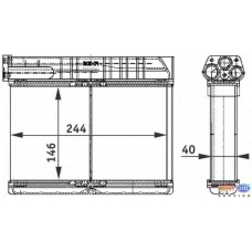 8FH 351 311-791 HELLA Теплообменник, отопление салона