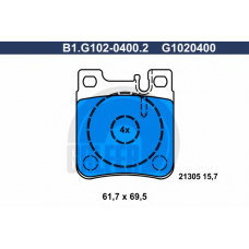 B1.G102-0400.2 GALFER Комплект тормозных колодок, дисковый тормоз