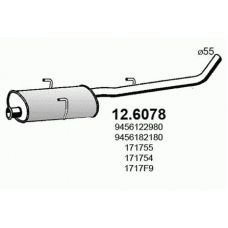 12.6078 ASSO Средний глушитель выхлопных газов