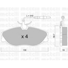 22-0214-0 METELLI Комплект тормозных колодок, дисковый тормоз
