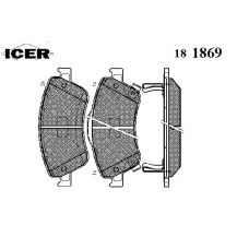 181869 ICER Комплект тормозных колодок, дисковый тормоз