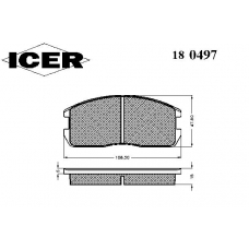 180497 ICER Комплект тормозных колодок, дисковый тормоз