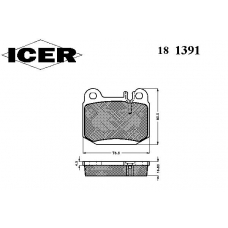 181391 ICER Комплект тормозных колодок, дисковый тормоз