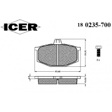 180235-700 ICER Комплект тормозных колодок, дисковый тормоз