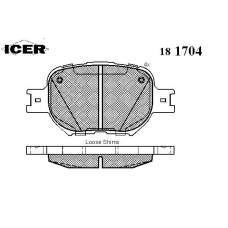181704 ICER Комплект тормозных колодок, дисковый тормоз