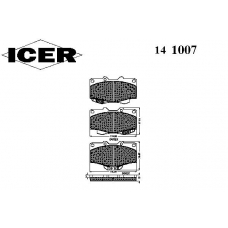 141007 ICER Комплект тормозных колодок, дисковый тормоз