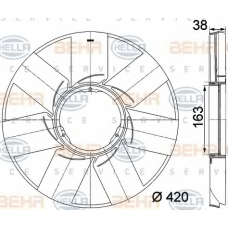 8MV 376 757-471 HELLA Крыльчатка вентилятора, охлаждение двигателя