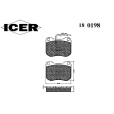 180198 ICER Комплект тормозных колодок, дисковый тормоз