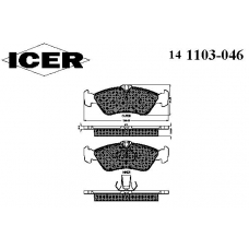 141103-046 ICER Комплект тормозных колодок, дисковый тормоз