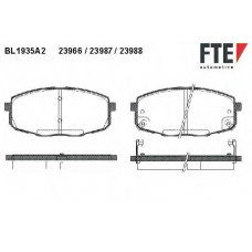 BL1935A2 FTE Комплект тормозных колодок, дисковый тормоз