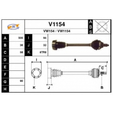 V1154 SNRA Приводной вал