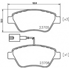 8DB 355 018-821 HELLA Комплект тормозных колодок, дисковый тормоз