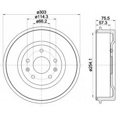 8DT 355 301-731 HELLA Тормозной барабан