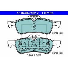 13.0470-7162.2 ATE Комплект тормозных колодок, дисковый тормоз
