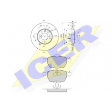 31128-9043 ICER Комплект тормозов, дисковый тормозной механизм